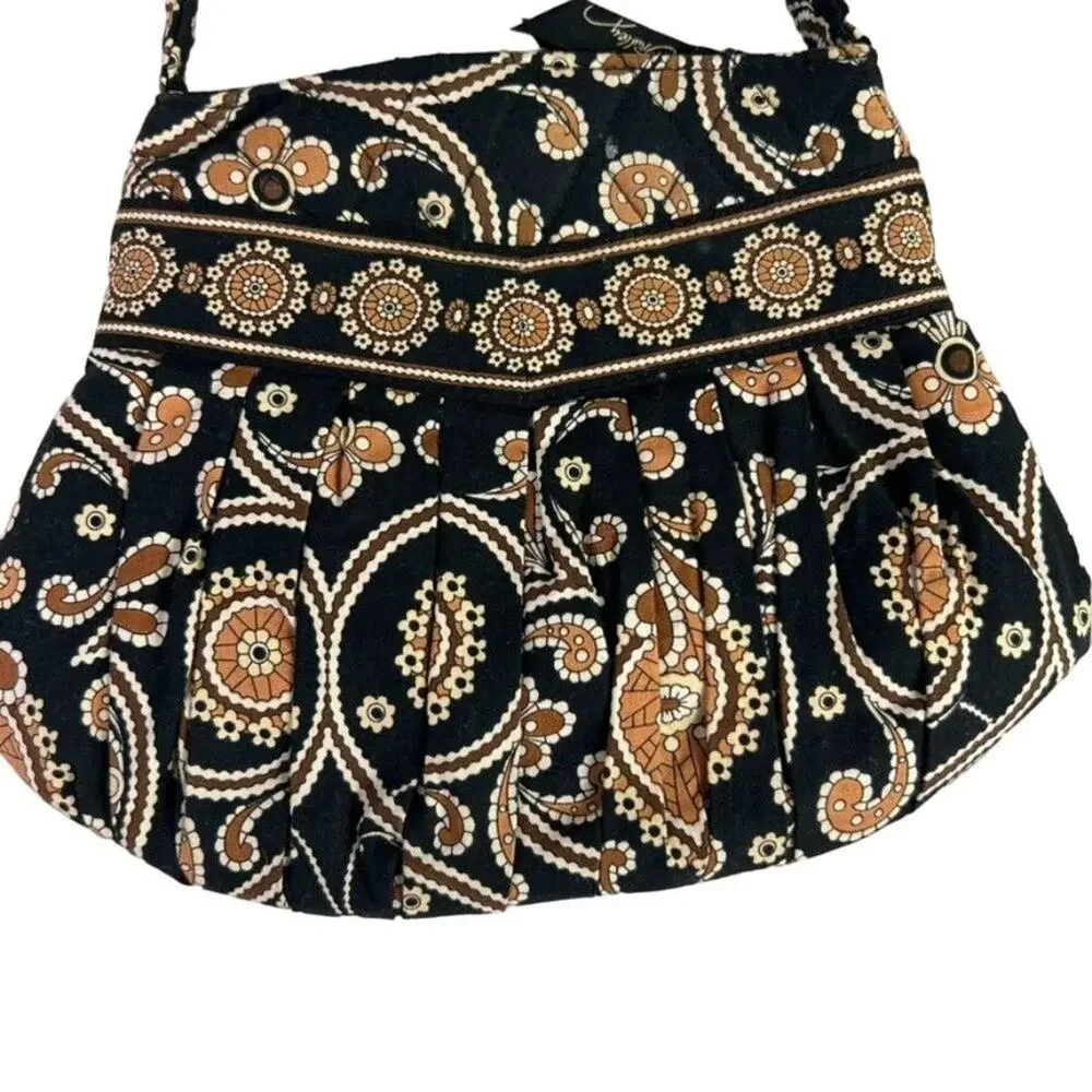 Vera Bradley Womens Shoulder Bag in Cafe Caffe Latte Brown Black Hannah Style